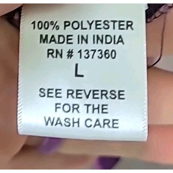 Purple Pink Floral V-Neck Wrap Blouse L Semi-Sheer Cropped Festival EUC - Picture 6 of 7